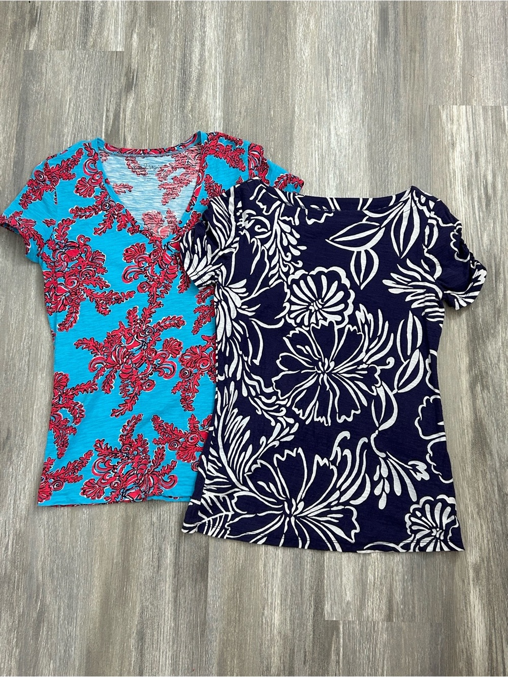 Lilly Pulitzer bundle, 2 short sleeve tops, Size Small and XS